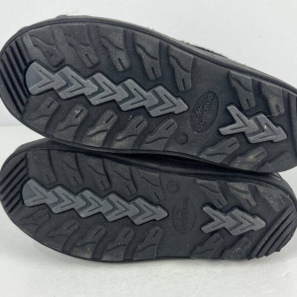 Quechua Kids Snow Boots w/Inserts Size 3 Black Lace Up Round Toe Flat Heel - Picture 6 of 6